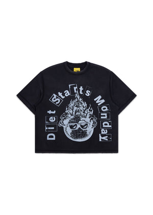 Diet Starts Monday Worlds Burning Tee – Vintage Black