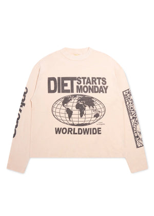 Diet Starts Monday Worldwide Long Sleeve Tee – Antique White