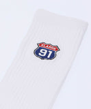 XLarge 91 Embroidered Socks - White