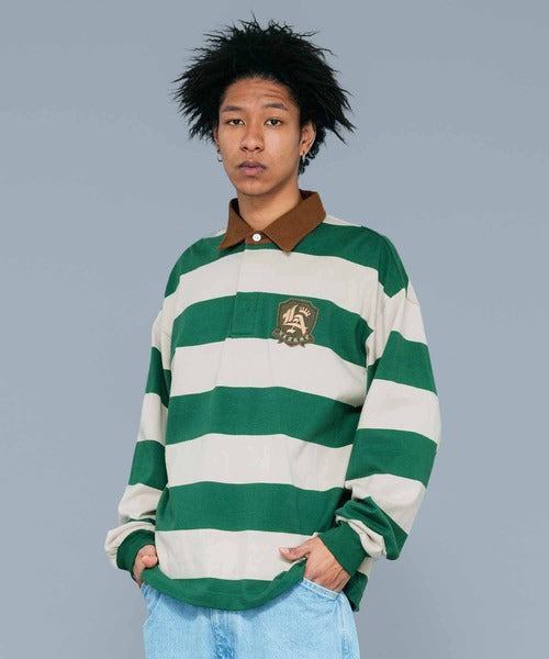 XLarge Emblem Striped Rugby Shirt - Green
