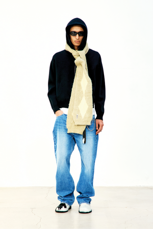 Coor Double Face Wool Blend Hoodie Zip-Up – Black