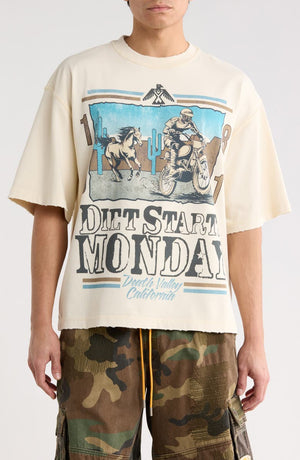 Diet Starts Monday 81 Racing Tee – Antique White