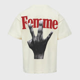 Homme+Femme Twisted Fingers Tee – Cream with Red
