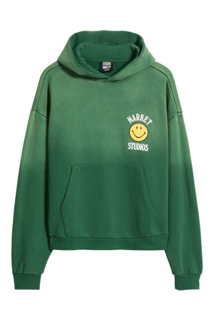 Market Smiley Lock Up Hoodie - Dark Green