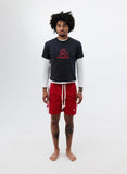 Cabrio Contrast Band Shorts - Red