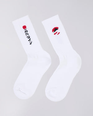Edwin Kamifuji Socks – White