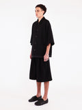 Merely Made Black Dobby Cotton Wide Cropped Pants