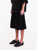 Merely Made Black Dobby Cotton Wide Cropped Pants