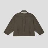 Merely Made Us Cropped Shirt - Dark Taupe