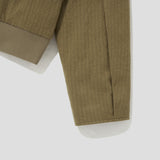 Merely Made Premium Vintage Woolen Stripe Blouson - Peanut Brown