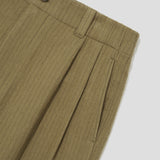 Merely Made Premium Vintage Woolen Stripe Wide Pants - Peanut Brown