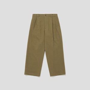 Merely Made Premium Vintage Woolen Stripe Wide Pants - Peanut Brown