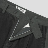Merely Made Premium Dual Fabric Contrast Wide Pants - Royal Black