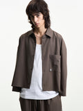 Merely Made Us Cropped Shirt - Dark Taupe