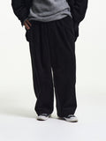 Merely Made Premium Dual Fabric Contrast Wide Pants - Royal Black