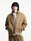 Merely Made Premium Vintage Woolen Stripe Blouson - Peanut Brown