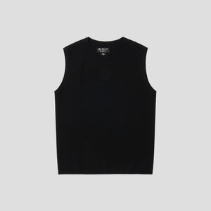 Merely Made Premium Wide Shoulder Knit Sleeveless – Asphalt Black