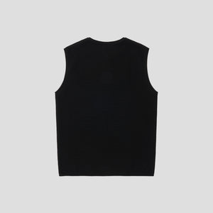 Merely Made Premium Wide Shoulder Knit Sleeveless – Asphalt Black