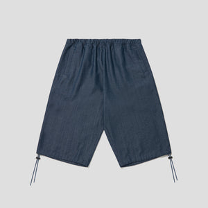 Merely Made Premium Two Tone Twill Relaxed Light Shorts – Sky Blue Indigo