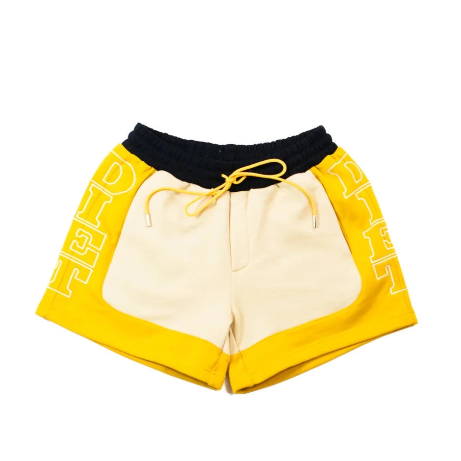Diet Starts Monday French Terry Row Shorts - Tan/Yellow