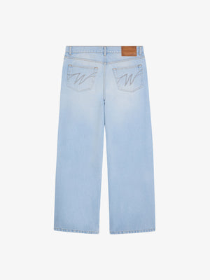 Walk in Paris Baggy Pants in Light-Washed Denim – Blue