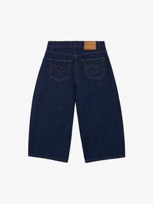 Walk in Paris Denim Balloon Short – Dark Blue