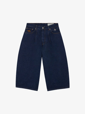 Walk in Paris Denim Balloon Short – Dark Blue