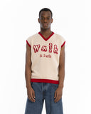 Walk in Paris The Sleeveless Red Knit Sweater