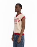 Walk in Paris The Sleeveless Red Knit Sweater