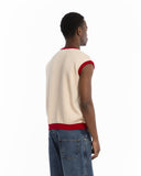 Walk in Paris The Sleeveless Red Knit Sweater