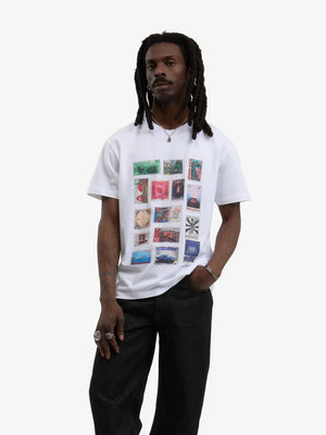 Walk in Paris Stamp Collection Cotton T-Shirt – White