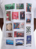 Walk in Paris Stamp Collection Cotton T-Shirt – White