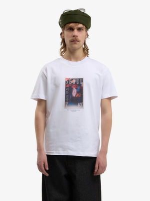Walk in Paris “Walk in Seoul” Stamp Cotton T-Shirt – White