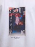 Walk in Paris “Walk in Seoul” Stamp Cotton T-Shirt – White