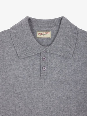 Walk In Paris Three Button Polo - Heather Grey