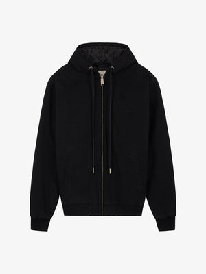 Walk In Paris Canvas Zip Hoodie - Black