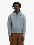 Walk In Paris Three Button Polo - Heather Grey