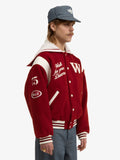 Walk In Paris Postman Varsity Jacket - Red