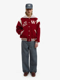 Walk In Paris Postman Varsity Jacket - Red