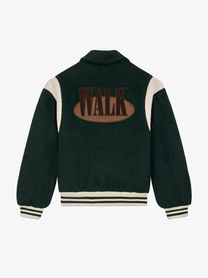 Walk In Paris Wool Varsity Jacket - Green