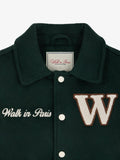 Walk In Paris Wool Varsity Jacket - Green