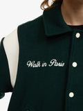 Walk In Paris Wool Varsity Jacket - Green