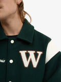 Walk In Paris Wool Varsity Jacket - Green