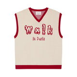 Walk in Paris The Sleeveless Red Knit Sweater