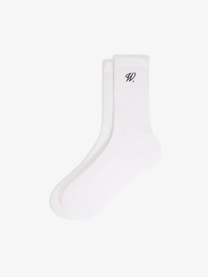 Walk in Paris The White Signature Crest Socks – White