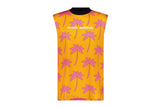 Proud Angeles Palm Tree Pattern Jersey Tank - Orange