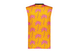 Proud Angeles Palm Tree Pattern Jersey Tank - Orange