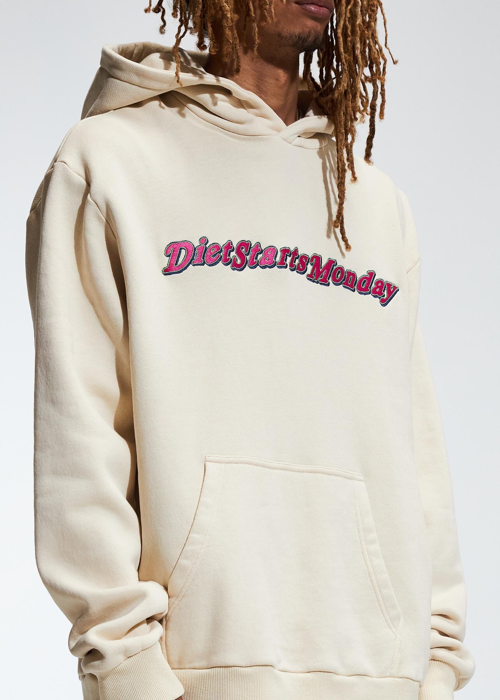 Diet Starts Monday Spell out Hoodie - Cream