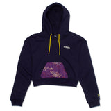 Ethik Women's Kimono Dragon Crop Hoodie - Purple