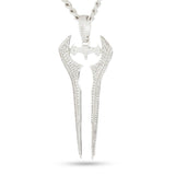 King Ice X Halo Energy Sword Necklace - White Gold